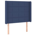 vidaXL Tăblie de pat cu aripioare, albastru, 83x16x118/128 cm, textil