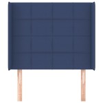 vidaXL Tăblie de pat cu aripioare, albastru, 83x16x118/128 cm, textil