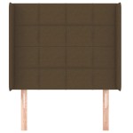 vidaXL Tăblie de pat cu aripioare maro închis 93x16x118/128 cm textil vidaXL Tăblie de pat cu aripioare maro închis 93x16x118/128 cm textil