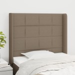 vidaXL Tăblie de pat cu aripioare gri taupe 93x16x118/128 cm textil