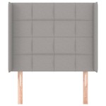 vidaXL Tăblie de pat cu aripioare gri deschis 103x16x118/128 cm textil