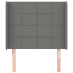 vidaXL Tăblie de pat cu aripioare gri închis 103x16x118/128 cm textil