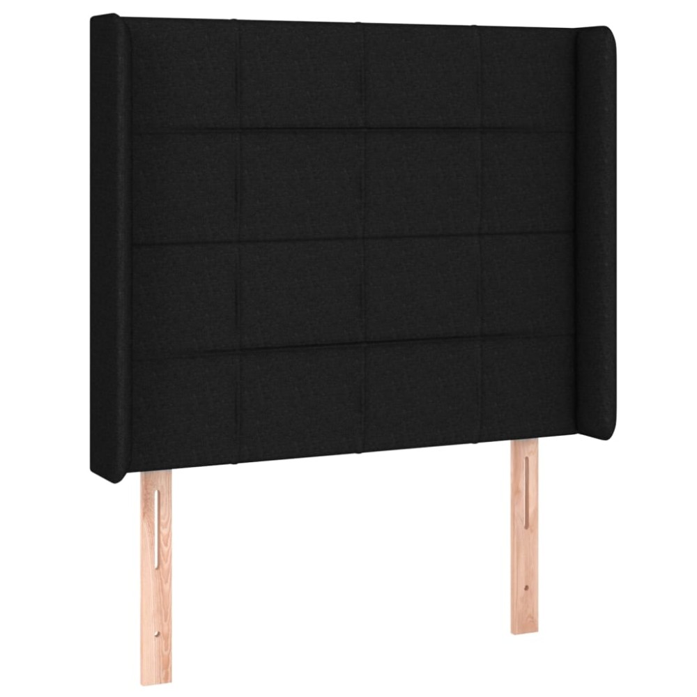 vidaXL Tăblie de pat cu aripioare, negru, 103x16x118/128 cm, textil