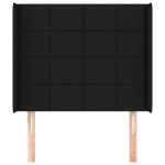 vidaXL Tăblie de pat cu aripioare, negru, 103x16x118/128 cm, textil