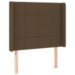 vidaXL Tăblie de pat cu aripioare maro închis 103x16x118/128 cm textil