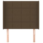 vidaXL Tăblie de pat cu aripioare maro închis 103x16x118/128 cm textil