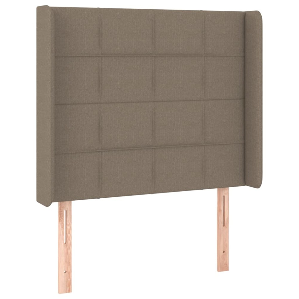 vidaXL Tăblie de pat cu aripioare gri taupe 103x16x118/128 cm textil