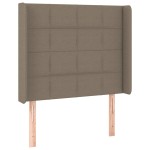 vidaXL Tăblie de pat cu aripioare gri taupe 103x16x118/128 cm textil
