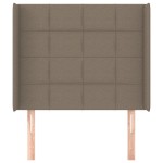 vidaXL Tăblie de pat cu aripioare gri taupe 103x16x118/128 cm textil
