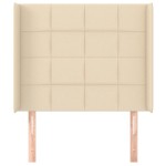 vidaXL Tăblie de pat cu aripioare, crem, 103x16x118/128 cm, textil