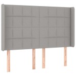 vidaXL Tăblie de pat cu aripioare gri deschis 147x16x118/128 cm textil vidaXL Tăblie de pat cu aripioare gri deschis 147x16x118/128 cm textil