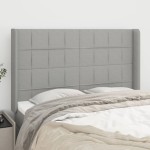 vidaXL Tăblie de pat cu aripioare gri deschis 147x16x118/128 cm textil vidaXL Tăblie de pat cu aripioare gri deschis 147x16x118/128 cm textil
