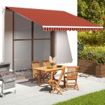 vidaXL Pânză de rezervă copertină, portocaliu și maro, 4x3,5 m vidaXL Pânză de rezervă copertină, portocaliu și maro, 4x3,5 m