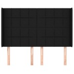 vidaXL Tăblie de pat cu aripioare, negru, 147x16x118/128 cm, textil