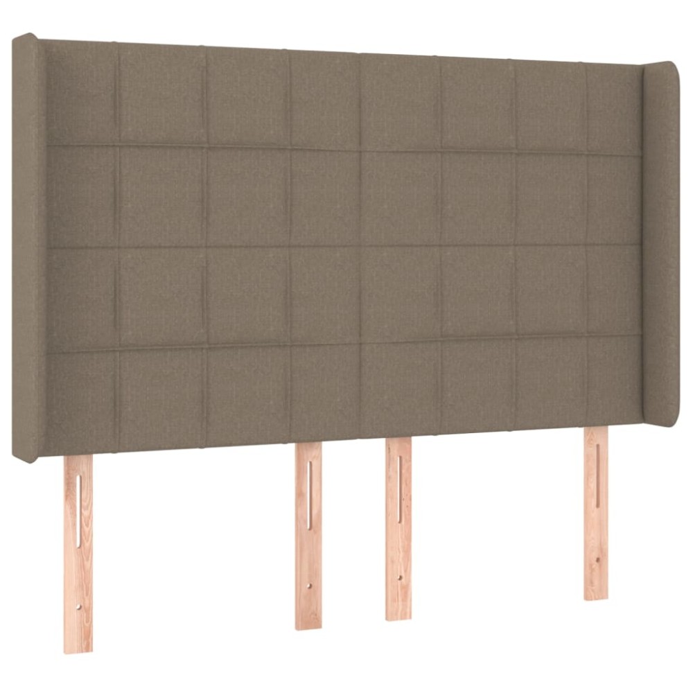 vidaXL Tăblie de pat cu aripioare gri taupe 147x16x118/128 cm textil