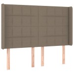 vidaXL Tăblie de pat cu aripioare gri taupe 147x16x118/128 cm textil
