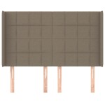 vidaXL Tăblie de pat cu aripioare gri taupe 147x16x118/128 cm textil