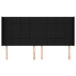 vidaXL Tăblie de pat cu aripioare, negru, 163x16x118/128 cm, textil