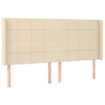 vidaXL Tăblie de pat cu aripioare, crem, 163x16x118/128 cm, textil