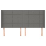 vidaXL Tăblie de pat cu aripioare gri închis 183x16x118/128 cm textil vidaXL Tăblie de pat cu aripioare gri închis 183x16x118/128 cm textil