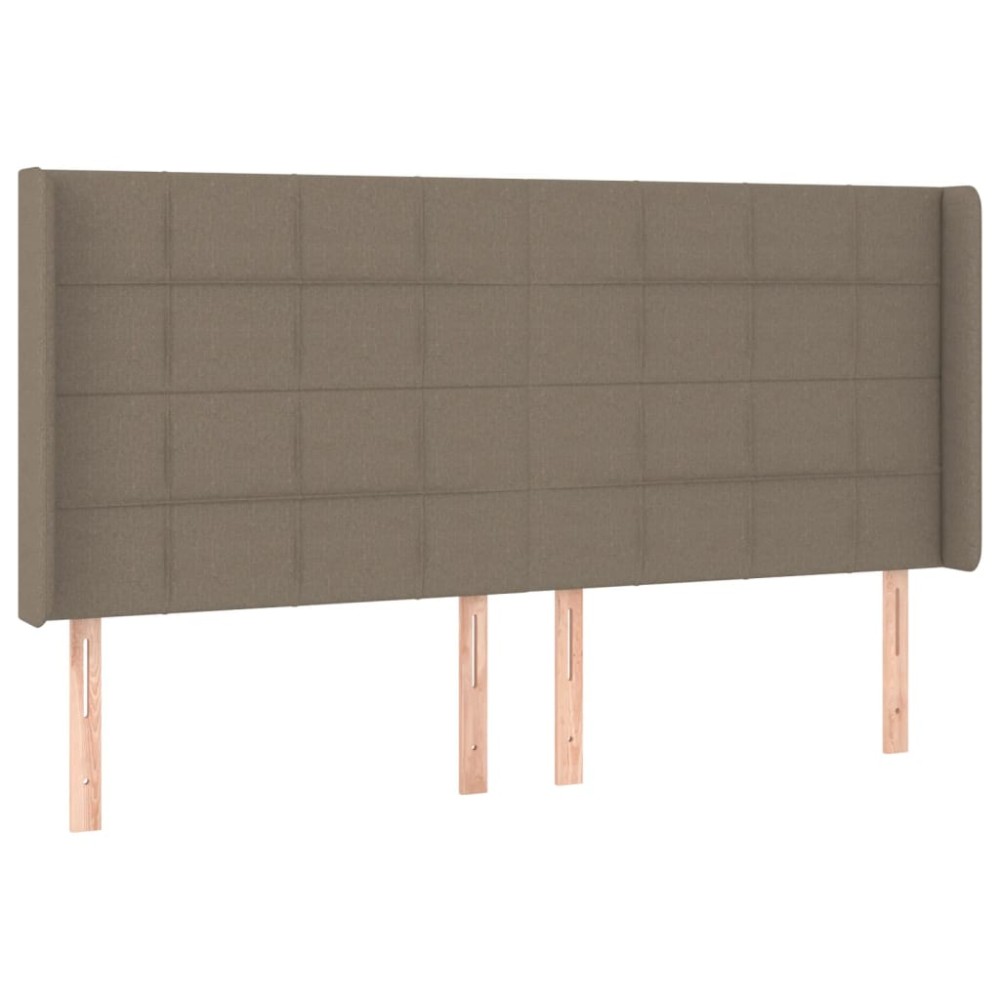 vidaXL Tăblie de pat cu aripioare gri taupe 183x16x118/128 cm textil
