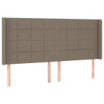 vidaXL Tăblie de pat cu aripioare gri taupe 183x16x118/128 cm textil