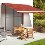 vidaXL Pânză de rezervă copertină, portocaliu și maro, 4,5x3,5 m vidaXL Pânză de rezervă copertină, portocaliu și maro, 4,5x3,5 m