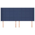 vidaXL Tăblie de pat cu aripioare, albastru, 183x16x118/128 cm, textil