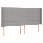 vidaXL Tăblie de pat cu aripioare gri deschis 203x16x118/128 cm textil