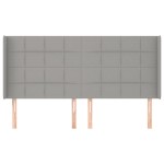 vidaXL Tăblie de pat cu aripioare gri deschis 203x16x118/128 cm textil