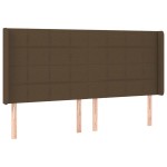 vidaXL Tăblie de pat cu aripioare maro închis 203x16x118/128 cm textil