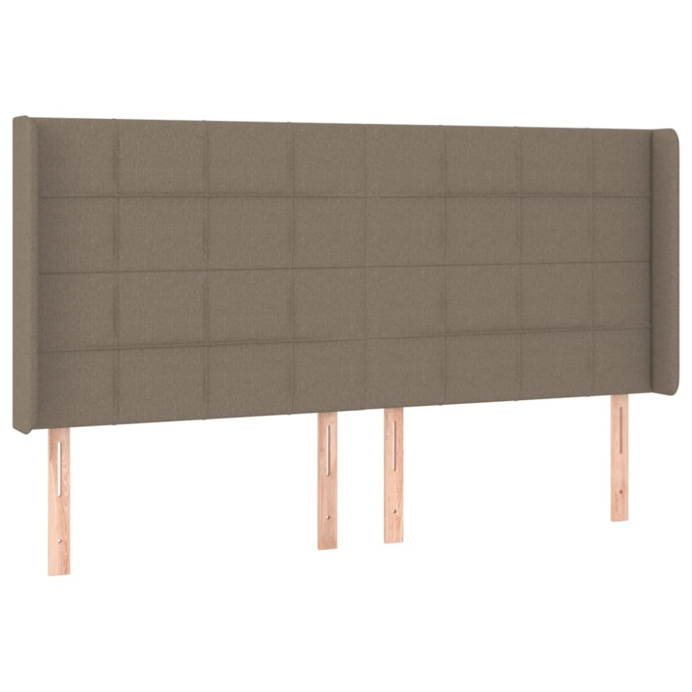 vidaXL Tăblie de pat cu aripioare gri taupe 203x16x118/128 cm textil