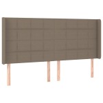 vidaXL Tăblie de pat cu aripioare gri taupe 203x16x118/128 cm textil