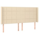vidaXL Tăblie de pat cu aripioare, crem, 203x16x118/128 cm, textil