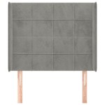vidaXL Tăblie de pat cu aripioare gri deschis 83x16x118/128 cm catifea vidaXL Tăblie de pat cu aripioare gri deschis 83x16x118/128 cm catifea