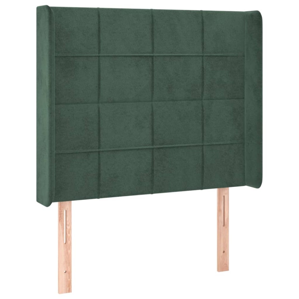 vidaXL Tăblie pat cu aripioare verde închis 83x16x118/128 cm catifea