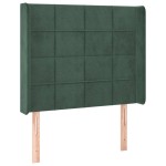 vidaXL Tăblie pat cu aripioare verde închis 83x16x118/128 cm catifea vidaXL Tăblie pat cu aripioare verde închis 83x16x118/128 cm catifea