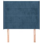 vidaXL Tăblie pat cu aripioare albastru închis 93x16x118/128cm catifea