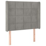 vidaXL Tăblie de pat cu aripioare gri deschis 103x16x118/128cm catifea