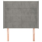 vidaXL Tăblie de pat cu aripioare gri deschis 103x16x118/128cm catifea