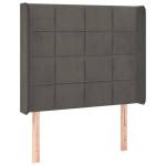 vidaXL Tăblie de pat cu aripioare gri închis 103x16x118/128 cm catifea