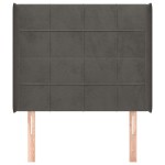 vidaXL Tăblie de pat cu aripioare gri închis 103x16x118/128 cm catifea