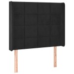 vidaXL Tăblie de pat cu aripioare, negru, 103x16x118/128 cm, catifea