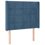 vidaXL Tăblie pat cu urechi albastru închis 103x16x118/128 cm catifea vidaXL Tăblie pat cu urechi albastru închis 103x16x118/128 cm catifea