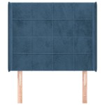 vidaXL Tăblie pat cu urechi albastru închis 103x16x118/128 cm catifea vidaXL Tăblie pat cu urechi albastru închis 103x16x118/128 cm catifea