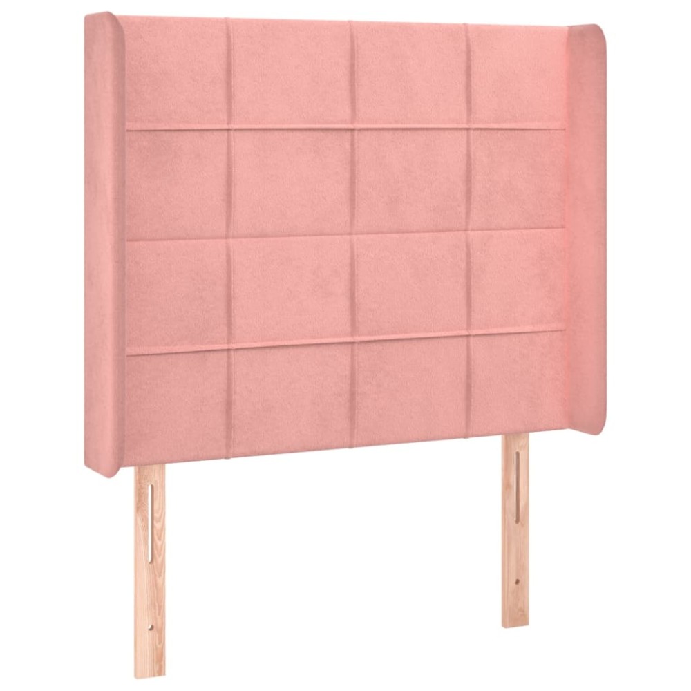 vidaXL Tăblie de pat cu aripioare, roz, 103x16x118/128 cm, catifea