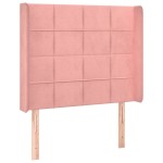 vidaXL Tăblie de pat cu aripioare, roz, 103x16x118/128 cm, catifea
