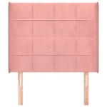 vidaXL Tăblie de pat cu aripioare, roz, 103x16x118/128 cm, catifea