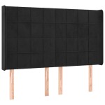 vidaXL Tăblie de pat cu aripioare, negru, 147x16x118/128 cm, catifea