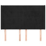 vidaXL Tăblie de pat cu aripioare, negru, 147x16x118/128 cm, catifea
